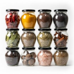 Aesthetic Mataki Shape Jars 400ml with Airtight Black Lid Pack of 6 Best Aesthetic Kitchen Storage Jars for Modern Homes in 2026